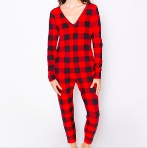 Smash Tess Plaid Henley Romper